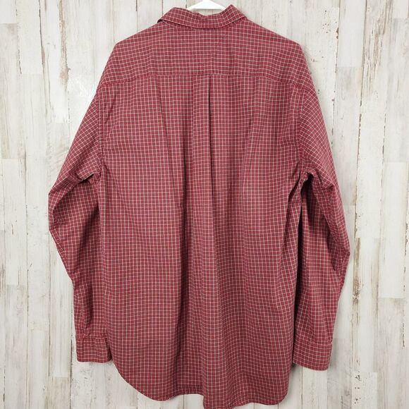 Tommy Hilfiger Plaid Button Down Shirt Maroon Size XL - Picture 2 of 10